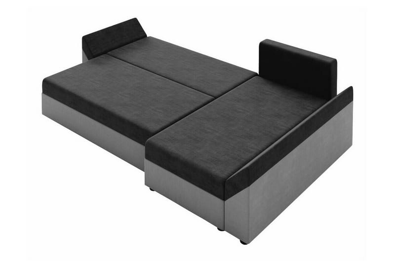 Midfeld 3-sits Hörnbäddsoffa NO_BRAND Black/Brown - Møbler - Sofaer - Sovesofaer - Hjørnesovesofa