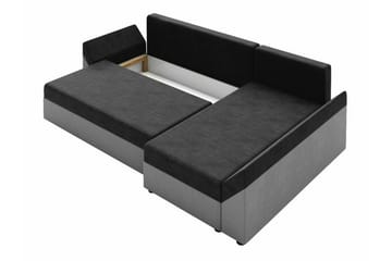 Midfeld 3-sits Hörnbäddsoffa NO_BRAND Black/Brown - Møbler - Sofaer - Sovesofaer - Hjørnesovesofa