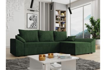 Midfeld 3-sits Hörnbäddsoffa NO_BRAND Dark green - Møbler - Sofaer - Sovesofaer - Sovesofa divan