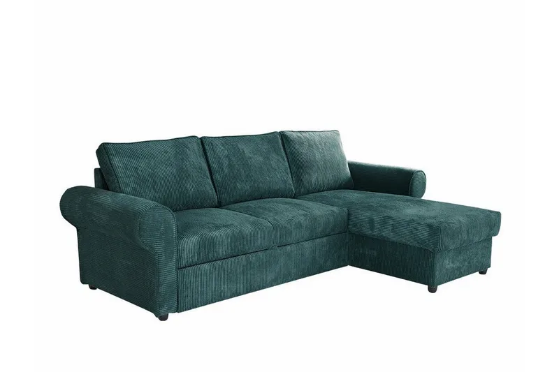 Midfeld 3-sits Hörnbäddsoffa NO_BRAND Dark Turquoise - Møbler - Sofaer - Sovesofaer - Sovesofa divan