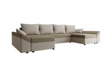 Midfeld 4-sits Hörnbäddsoffa Beige/Light beige - Møbler - Sofaer - Sovesofaer - Langsgående sovesofa
