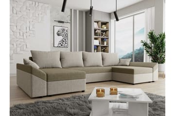 Midfeld 4-sits Hörnbäddsoffa Beige/Light beige - Møbler - Sofaer - Sovesofaer - Langsgående sovesofa