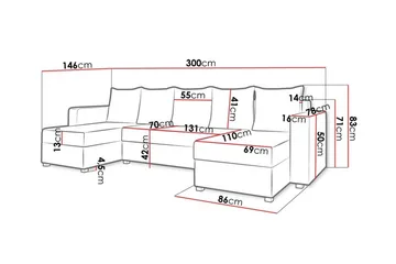 Midfeld 4-sits Hörnbäddsoffa Black - Møbler - Sofaer - Sovesofaer - Sovesofa divan