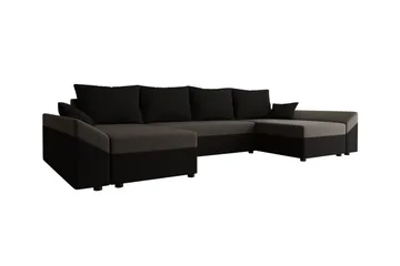 Midfeld 4-sits Hörnbäddsoffa Brown/Black - Møbler - Sofaer - Sovesofaer - Hjørnesovesofa