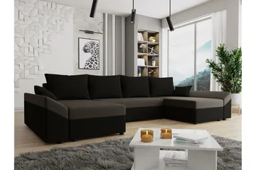 Midfeld 4-sits Hörnbäddsoffa Brown/Black - Møbler - Sofaer - Sovesofaer - Hjørnesovesofa