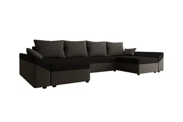 Midfeld 4-sits Hörnbäddsoffa Dark brown/black - Møbler - Sofaer - Sovesofaer - Hjørnesovesofa