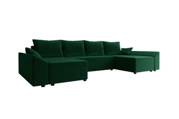 Midfeld 4-sits Hörnbäddsoffa Dark green - Møbler - Sofaer - Sovesofaer - Langsgående sovesofa