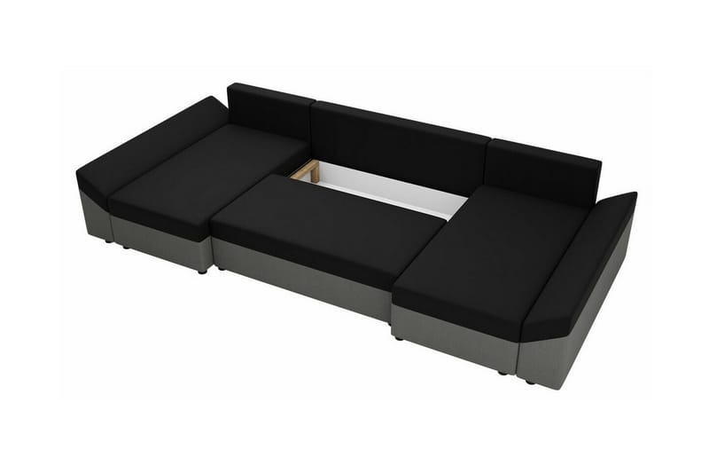 Midfeld 4-sits Hörnbäddsoffa Dark Grey/Black - Møbler - Sofaer - Sovesofaer - Hjørnesovesofa