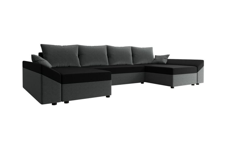 Midfeld 4-sits Hörnbäddsoffa Dark Grey/Black