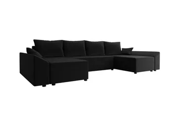 Midfeld 4-sits Hörnbäddsoffa NO_BRAND Black - Møbler - Sofaer - Sovesofaer - Sovesofa divan