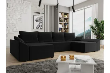 Midfeld 4-sits Hörnbäddsoffa NO_BRAND Black - Møbler - Sofaer - Sovesofaer - Sovesofa divan