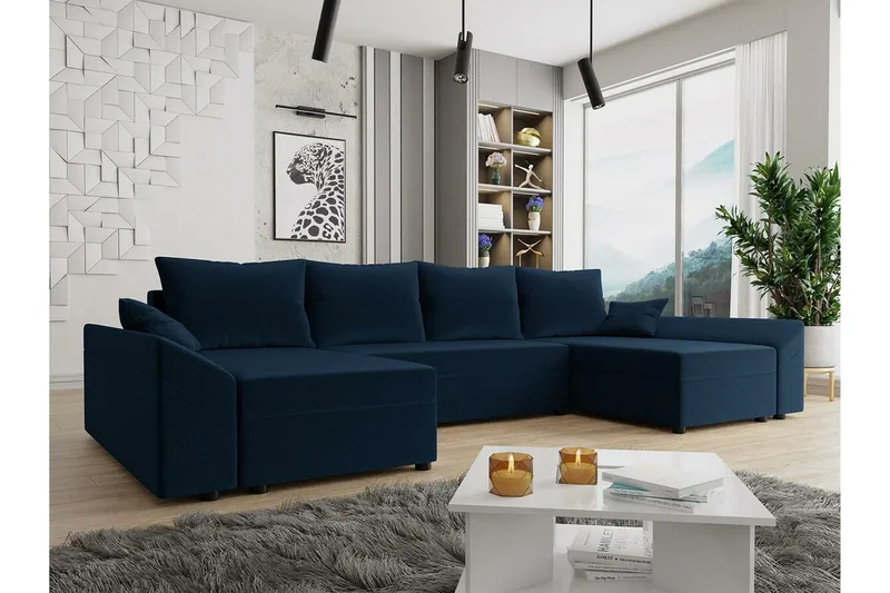 Midfeld 4-sits Hörnbäddsoffa NO_BRAND blue - Møbler - Sofaer - Sovesofaer - Sovesofa divan