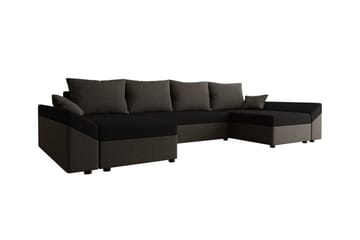 Midfeld 4-sits Hörnbäddsoffa NO_BRAND Dark brown/black - Møbler - Sofaer - Sovesofaer - Hjørnesovesofa