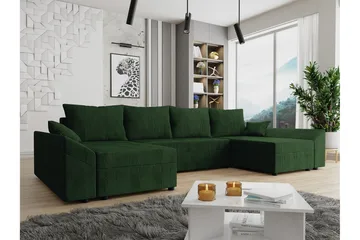 Midfeld 4-sits Hörnbäddsoffa NO_BRAND Dark green - Møbler - Sofaer - Sovesofaer - Sovesofa divan
