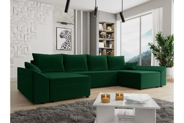 Midfeld 4-sits Hörnbäddsoffa NO_BRAND Dark green - Møbler - Sofaer - Sovesofaer - Langsgående sovesofa