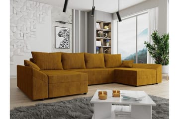 Midfeld 4-sits Hörnbäddsoffa NO_BRAND Dark yellow - Møbler - Sofaer - Sovesofaer - Hjørnesovesofa