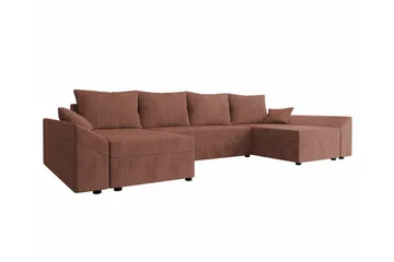 Midfeld 4-sits Hörnbäddsoffa NO_BRAND Light brown - Møbler - Sofaer - Sovesofaer - Langsgående sovesofa