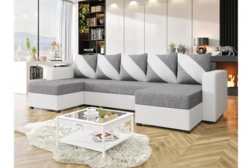 Midfeld 4-sits Hörnbäddsoffa NO_BRAND White/Grey - Møbler - Sofaer - Sovesofaer - Sovesofa divan