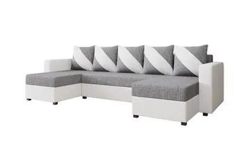 Midfeld 4-sits Hörnbäddsoffa White/Grey - Møbler - Sofaer - Sovesofaer - Hjørnesovesofa