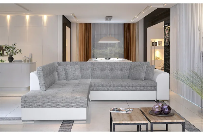 Moclino Hjørnesovesofa, Grå/Hvit