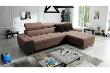 Morenia 3-seters Hjørnesovesofa Høyre - Brun - Møbler - Sofaer - Sovesofaer - Hjørnesovesofa