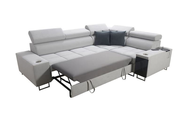 Morenia 3-seters Hjørnesovesofa Høyre - Lysegrå - Møbler - Sofaer - Sovesofaer - Hjørnesovesofa