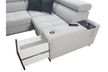 Morenia 3-seters Hjørnesovesofa Høyre - Lysegrå - Møbler - Sofaer - Sovesofaer - Hjørnesovesofa