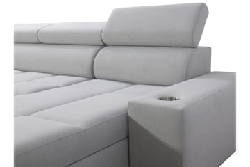 Morenia 4-seter Venstrevendt Sovesofa 127x284 cm med Oppbevaring i Stoff - Svart - Møbler - Sofaer - Sovesofaer - Hjørnesovesofa