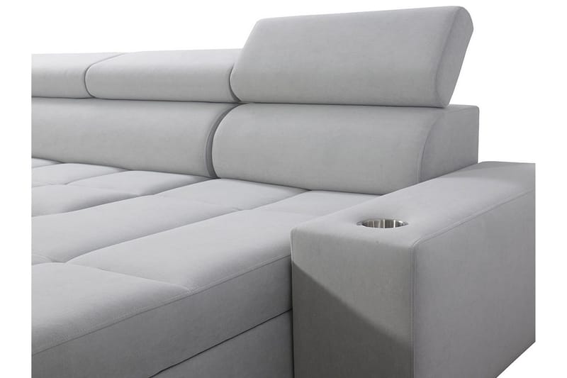 Morenia 4-seter Venstrevendt Sovesofa 127x284 cm med Oppbevaring i Stoff - Svart - Møbler - Sofaer - Sovesofaer - Hjørnesovesofa