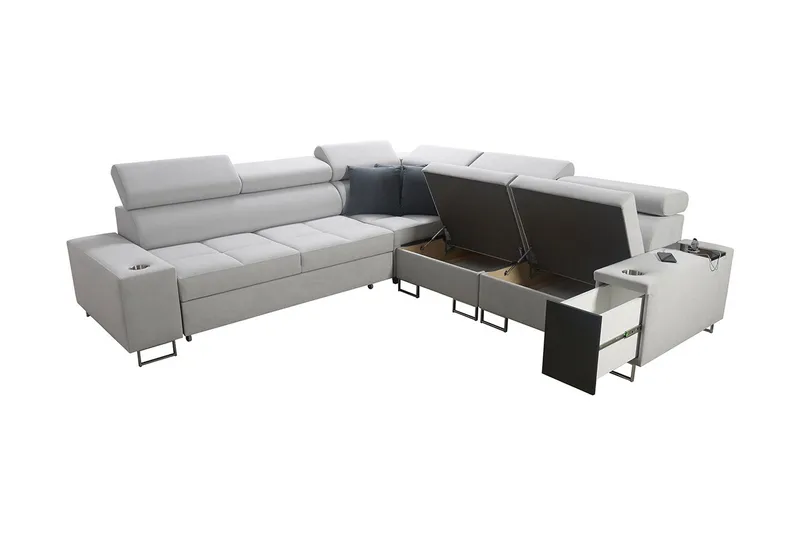 Morenia 4-seters Hjørnesovesofa Høyre - Brun - Møbler - Sofaer - Sovesofaer - Hjørnesovesofa