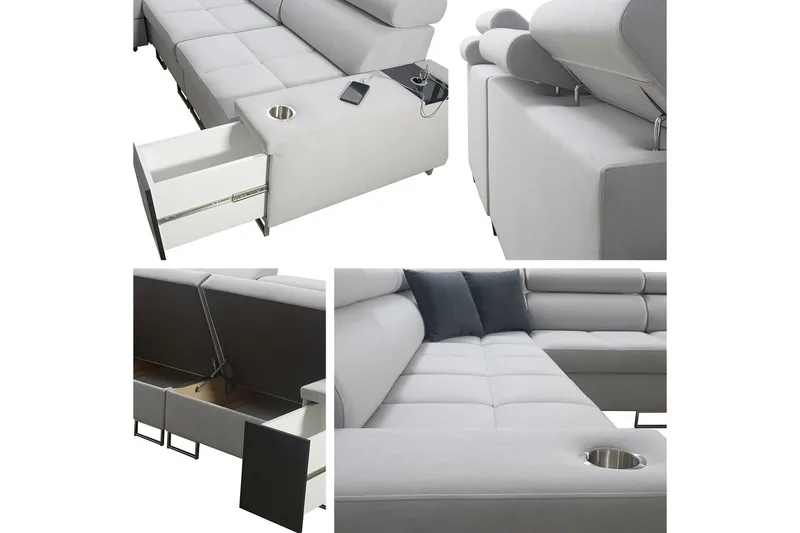 Morenia 4-seters Hjørnesovesofa Høyre - Brun - Møbler - Sofaer - Sovesofaer - Hjørnesovesofa