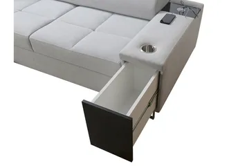 Morenia 4-seters Hjørnesovesofa Høyre - Lysegrå - Møbler - Sofaer - Sovesofaer - Hjørnesovesofa