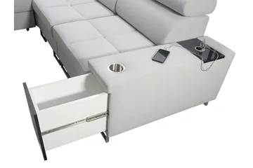 Morenia 4-seters Hjørnesovesofa Høyre - Lysegrå - Møbler - Sofaer - Sovesofaer - Hjørnesovesofa