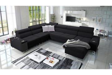 Morenia 4-seters Hjørnesovesofa Høyre - Svart - Møbler - Sofaer - Sovesofaer - Hjørnesovesofa