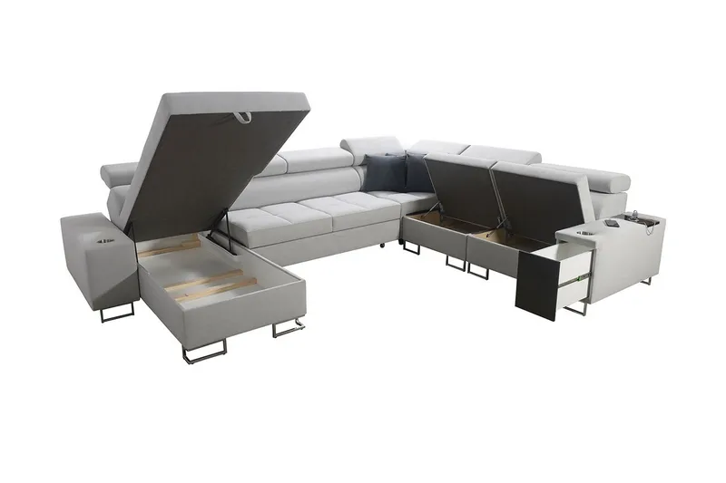 Morenia 4-seters Hjørnesovesofa Venstre - Lysegrå - Møbler - Sofaer - Sovesofaer - Hjørnesovesofa