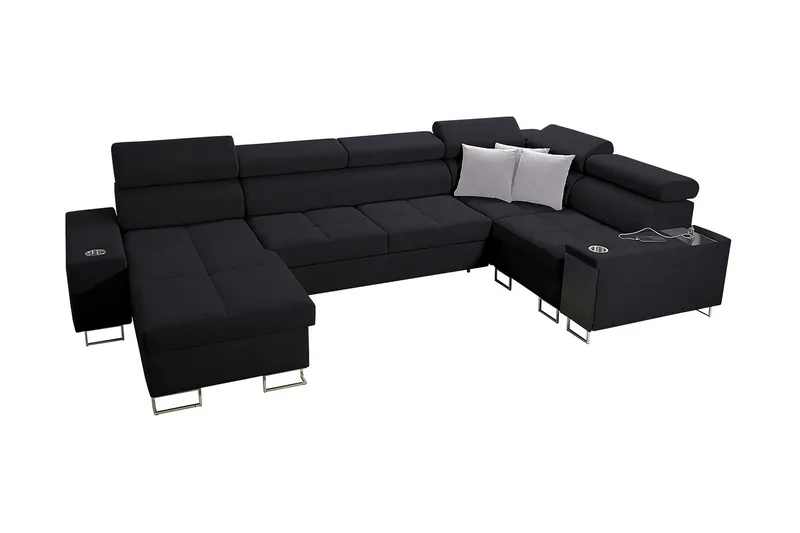 Morenia 4-seters Hjørnesovesofa Venstre, Svart