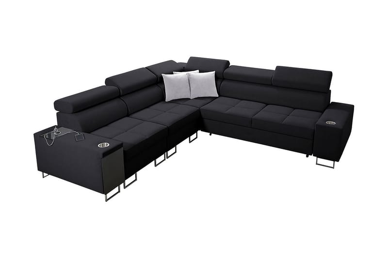 Morenia 4-seters Hjørnesovesofa Venstre, Svart