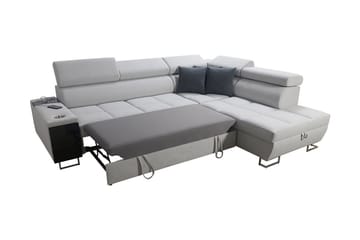 Morenia Høyrevendt Sovesofa 127x210 cm med Oppbevaring i Stoff - Grå - Møbler - Sofaer - Sovesofaer - Langsgående sovesofa