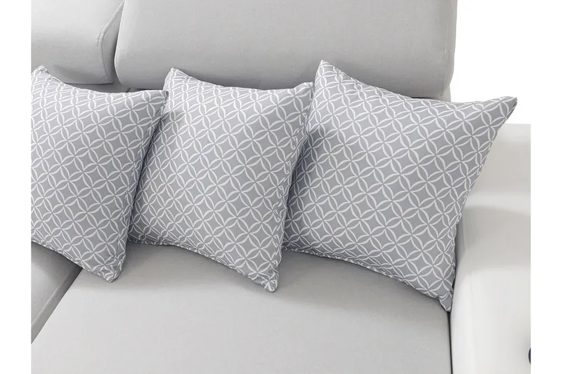 Mumtaz U-Sovesofa Divan Venstre - Hvit/Lysegrå - Møbler - Sofaer - Sovesofaer - Sovesofa divan