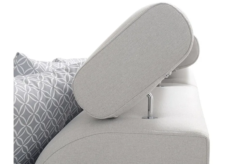 Mumtaz U-Sovesofa Divan Venstre - Hvit/Lysegrå - Møbler - Sofaer - Sovesofaer - Sovesofa divan