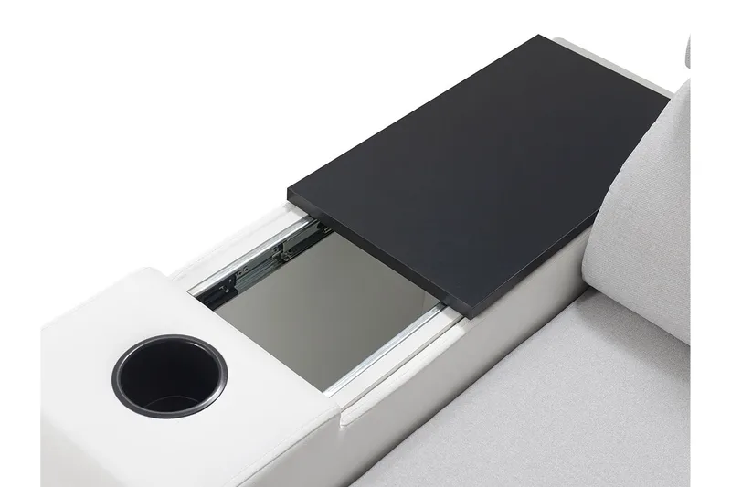 Mumtaz U-Sovesofa Divan Venstre - Hvit/Lysegrå - Møbler - Sofaer - Sovesofaer - Sovesofa divan