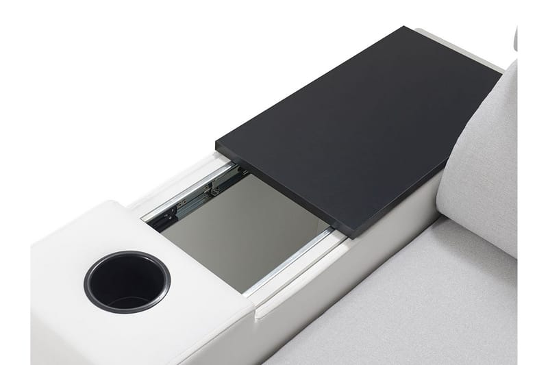 Mumtaz U-Sovesofa Divan Venstre - Hvit/Lysegrå - Møbler - Sofaer - Sovesofaer - Sovesofa divan