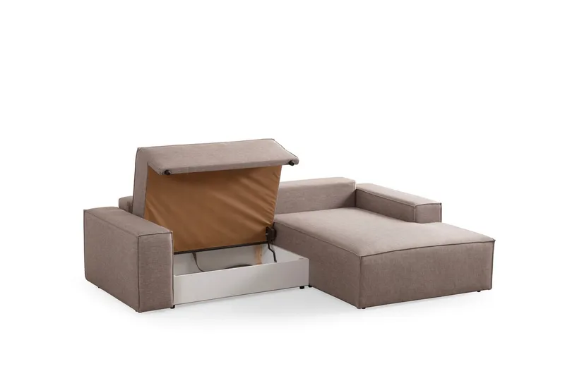 Munehiro Hjørnesovesofa - Brun - Møbler - Sofaer - Sovesofaer - Hjørnesovesofa