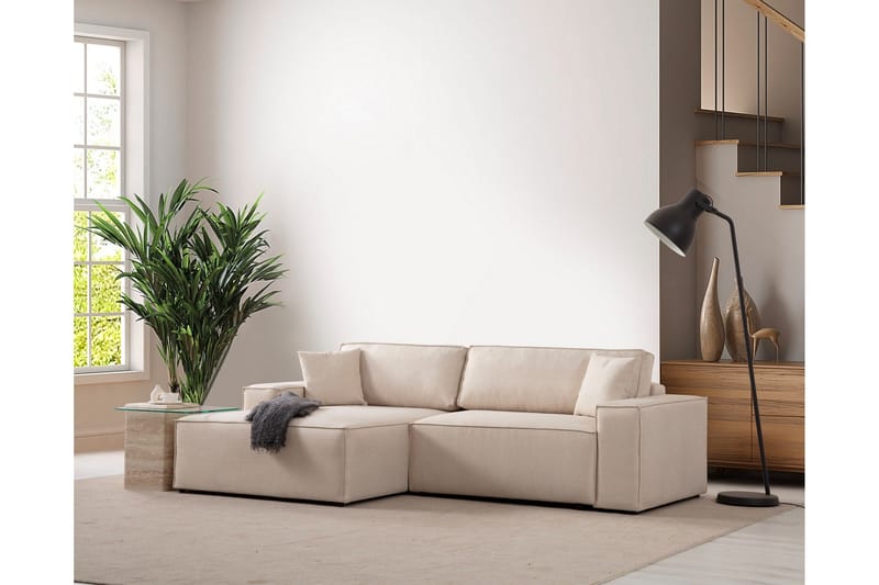 Munehiro Hjørnesovesofa - Ecru - Møbler - Sofaer - Sovesofaer - Hjørnesovesofa