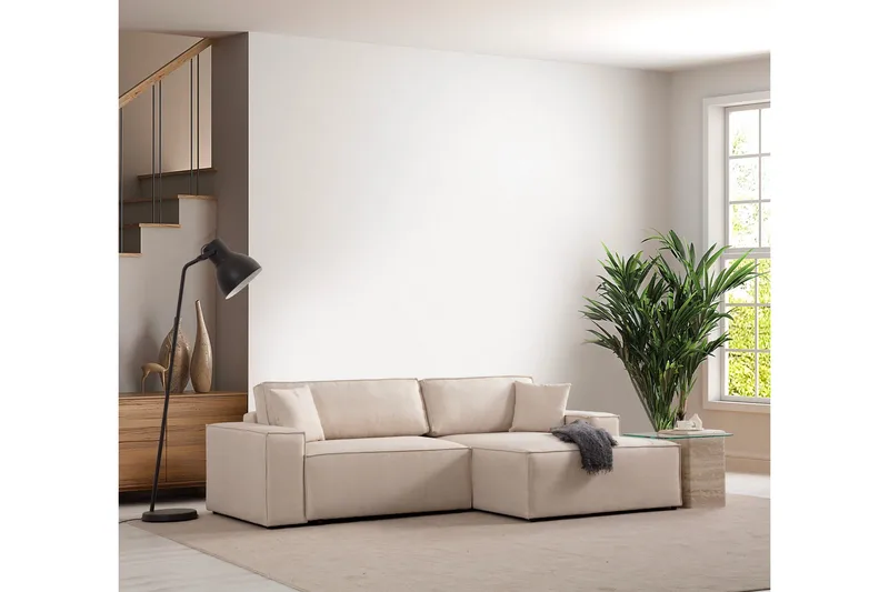 Munehiro Hjørnesovesofa - Ecru - Møbler - Sofaer - Sovesofaer - Hjørnesovesofa