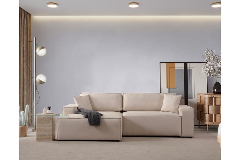 Munehiro Hjørnesovesofa - Ecru - Møbler - Sofaer - Sovesofaer - Hjørnesovesofa