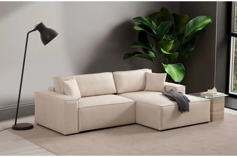 Munehiro Hjørnesovesofa - Ecru - Møbler - Sofaer - Sovesofaer - Hjørnesovesofa