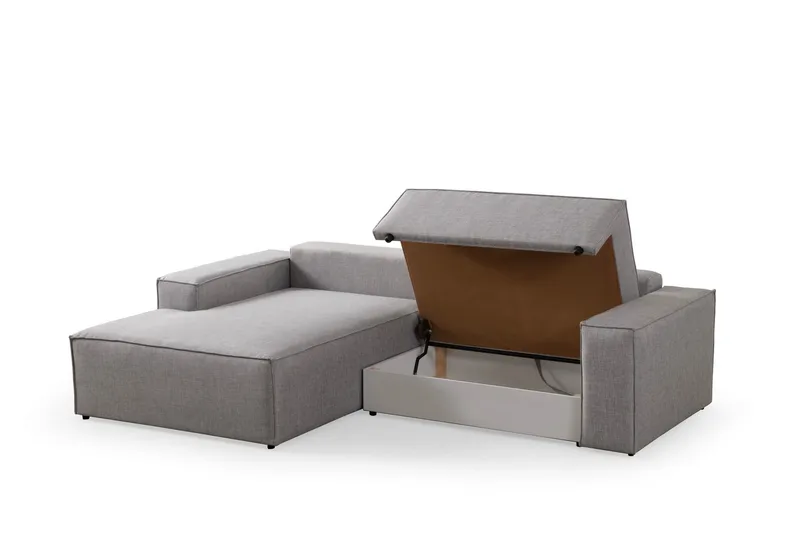 Munehiro Hjørnesovesofa - Lysegrå - Møbler - Sofaer - Sovesofaer - Hjørnesovesofa