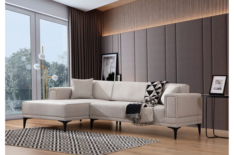 Naoko Sovesofa med divan - Beige - Møbler - Sofaer - Sovesofaer - Hjørnesovesofa