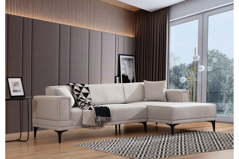 Naoko Sovesofa med divan - Beige - Møbler - Sofaer - Sovesofaer - Hjørnesovesofa